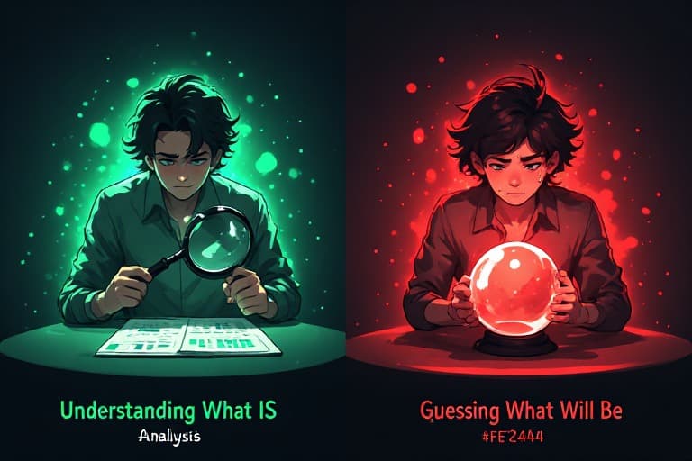 Analysis vs prediction mindset