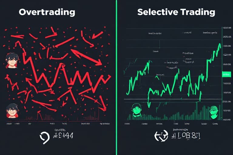 Overtrading vs selective trading comparison