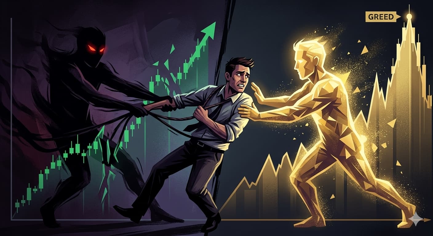 Emotional trading psychology concept