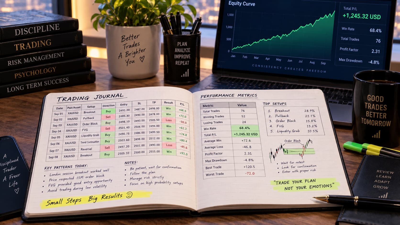 Trader maintaining discipline